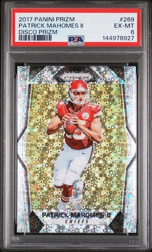 2017 PANINI PRIZM DISCO PRIZM #269 PATRICK MAHOMES II ROOKIE RC PSA 6