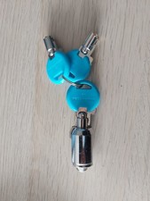 Set of 3 Keys with Cylinder Lock. Bar Missing. 1 Inch Long.