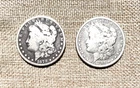 Lot of 2 Nice Morgan Silver Dollars, 1879 & 1881, 90% Silver