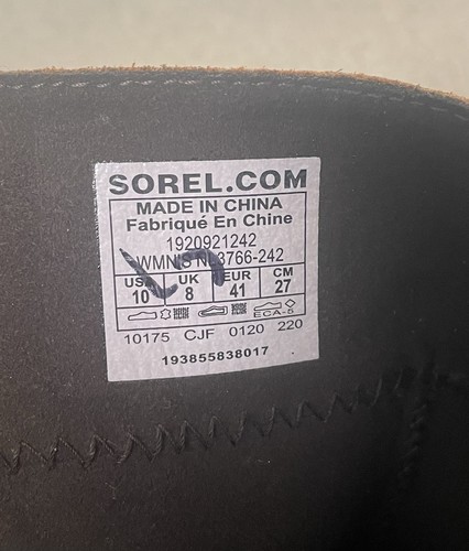 Sorel Joan of Arctic Wedge II Zip Boot Women’s Sz US 10 Waterproof Brown Leather - Picture 8 of 15
