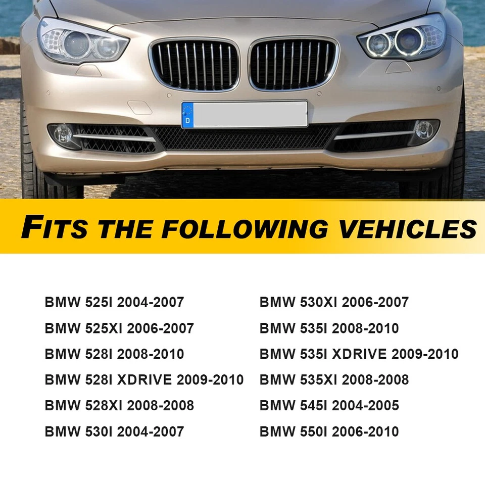 Cubierta de rejilla inferior delantera de malla 2 piezas para BMW 528i 525i 530i 535i 545i 550i Foto 2 de 4