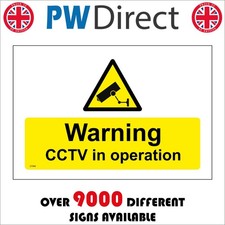 SIGN Warning CCTV in operation premises monitor crime security intruders CT094F