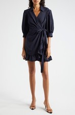 Cinq à Sept Women's Vickie Wrap Dress Navy Blue Dress Size 12