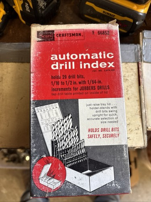 #ad Vintage Sears Craftsman 29 Piece Drill Index Excellent Condition $40.00