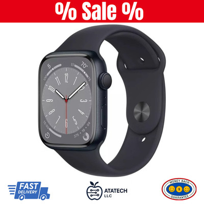 Apple Watch Series 8 GPS 45mm Aluminium Case (Midnight) with SportBand (Good)