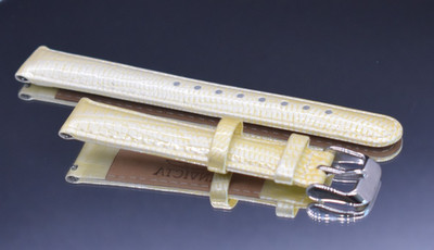 INVICTA Genuine Leather Watch Strap Band 16mm Cream Croc Embossed Replacement