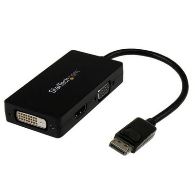 StarTech.com 3-in1 DisplayPort auf HDMI / DVI / VGA Adapter / Konverter  Schwarz