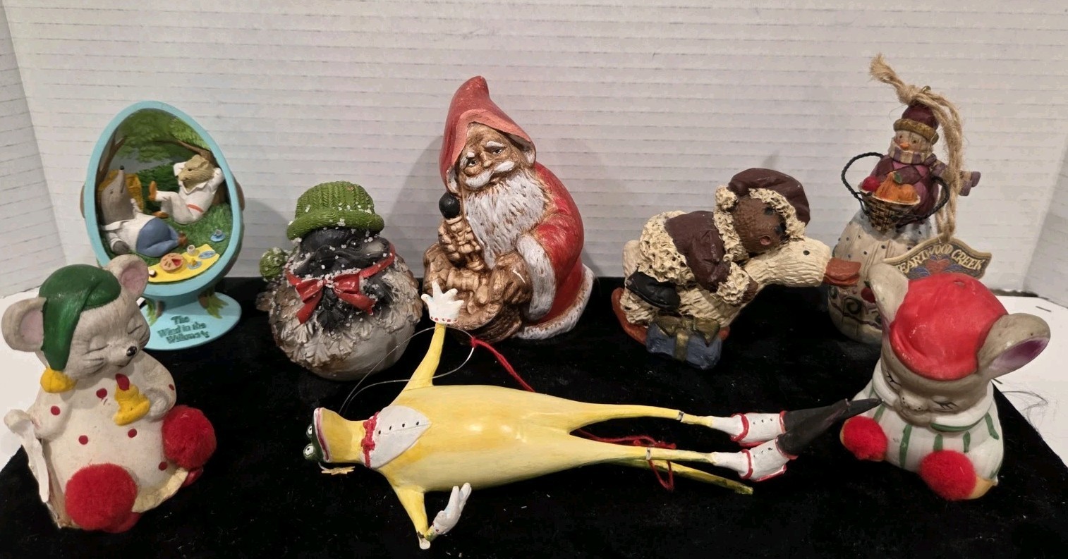 Vintage Christmas Figure Lot - Jim Shore Heartwood Creek 2003 Snowman Ornament