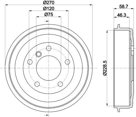 Rear Brake Drum Fits BMW Mintex MBD224 Outer Ø 270mm 1 Year Warranty