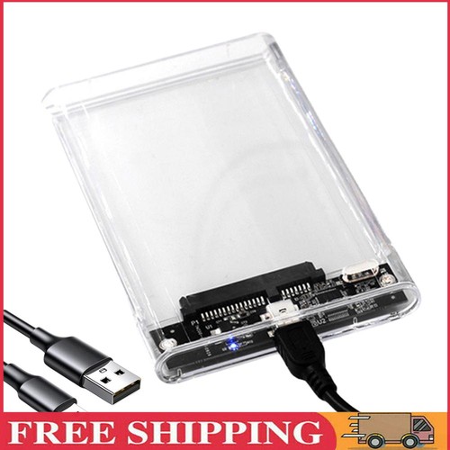 2.5 Inch Hard Drive Enclosure SATA HDD/SSD Case for Laptop (USB2.0 transparent)