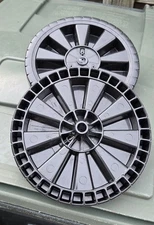 1x Set, (2x) (10" x 1.75") Replacement Wheels for Toter 96 Gallon Trash Can