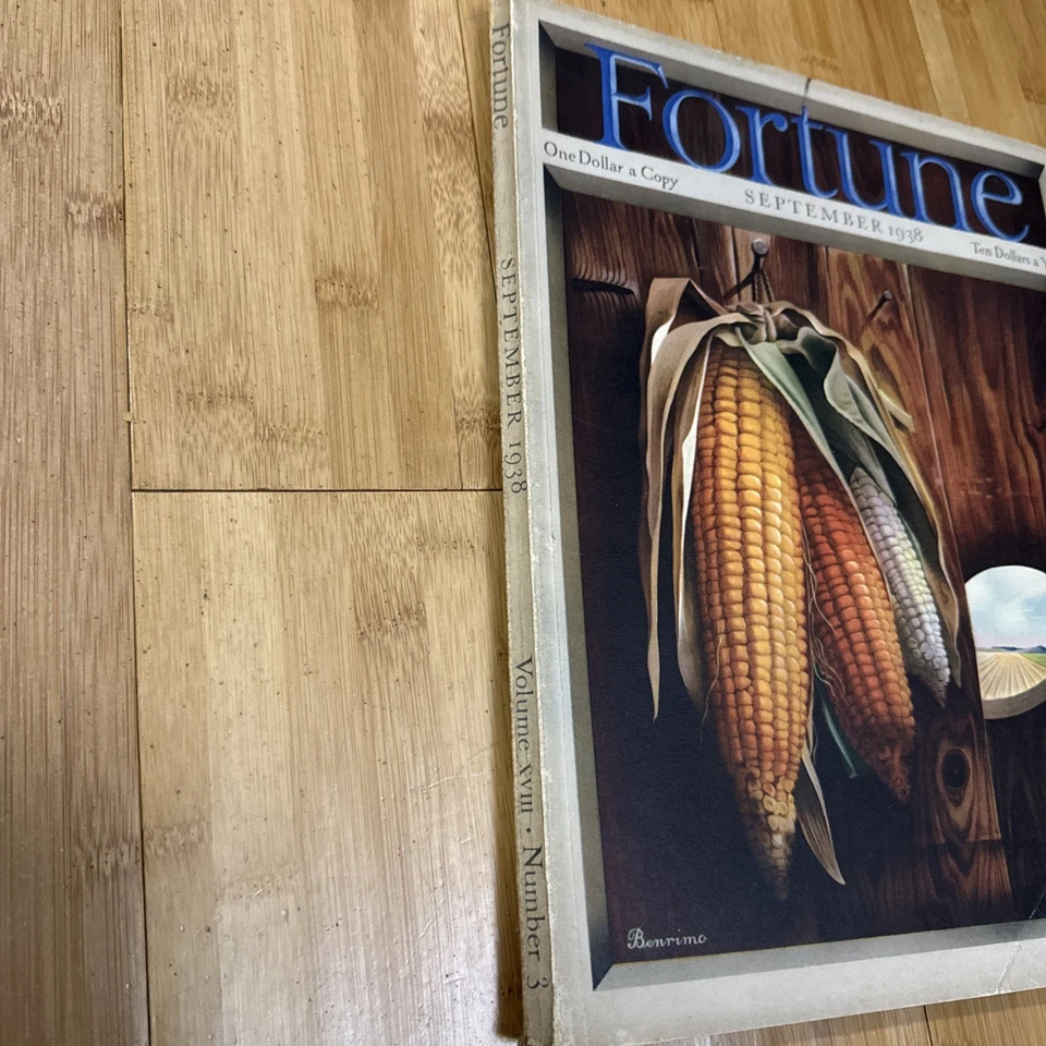 Fortune Magazine - Sept 1938 - Classic Deco Ads & Art Benrimo Corn Cover, Canada - Image 2 of 4