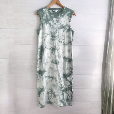 NWT Greylin - Green Constance tie dye French Terry shoulder pad dress, S |  eBay