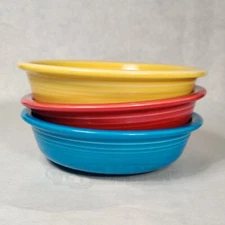 Homer Laughlin Company Fiesta Fiestaware 3 Bowl Set Peacock Sunflower Scarlet