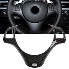 Carbon Fiber Steering Wheel Trim Fit For 2005-2012 BMW 3 Series E90 E92 E93