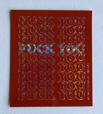 Supreme Hysteric Glamour F You Sticker Red Holographic 100% Authentic FW17 