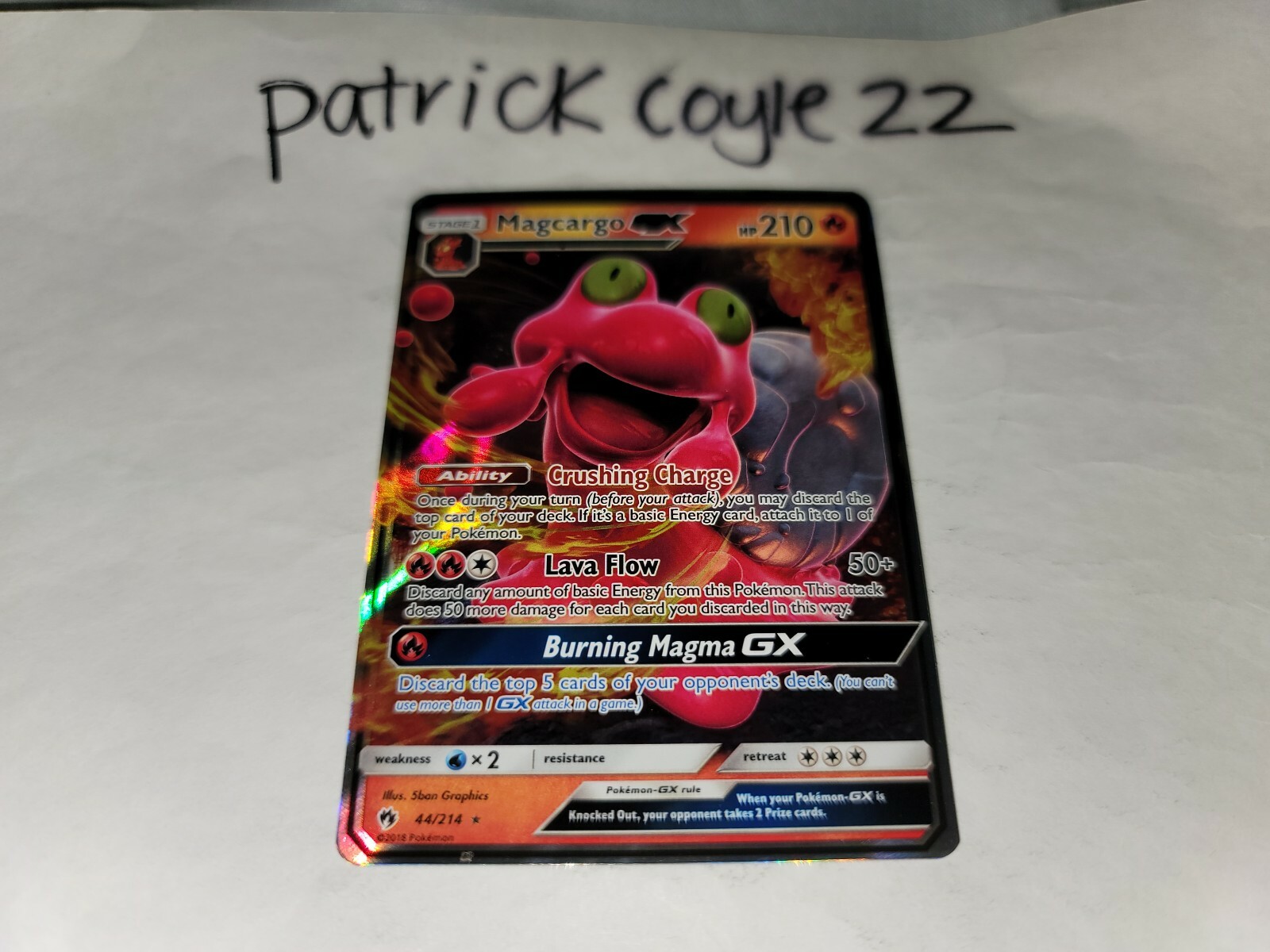 Magcargo GX Holo Ultra Rare Sun & Moon Lost Thunder 44/214 NM