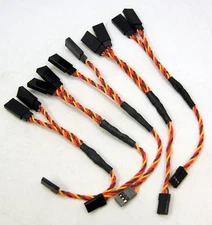 5Pc 12in Universal RC Servo Y-Harness Heavy Duty Twisted Wire Futaba/JR/Spektrum