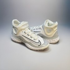 Nike Alpha Huarache Elite 4 Mid Metal Baseball Cleats White FD2744-102 Size 7