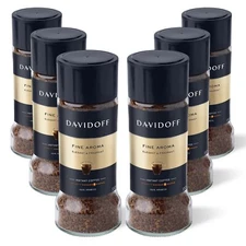 DAVIDOFF Fine Aroma Instant Coffee, 3.5 Oz (100 gram) Jars (Pack of 6)