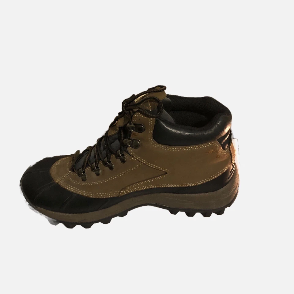 Botas de inverno masculinas Totes marrom/azul couro isolado impermeável tamanho 10D. - Imagem 4 de 4