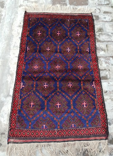 Nomadic Vintage Afghan Baloch Rug Sheep Wool Rug vintage woollen rug 5'2"x3' ft