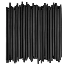 Disposable Drinking Straws - 7 3/4 Inches Long - Standard Size (Black, 1000)