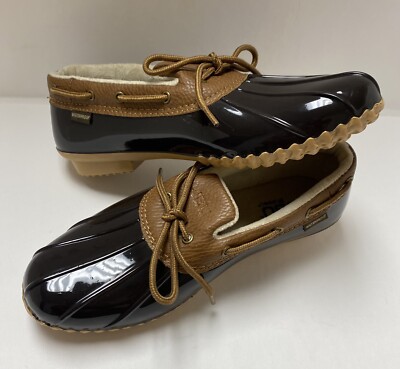 JBU Women Slip On Duck Shoe Loafers Woodbury Waterproof Size US 9M Brown  Tan