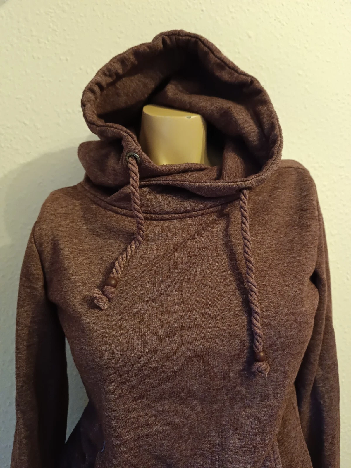 SACAI * Felpa con cappuccio Jean Pascale taglia XS 34 TOP canguro borsa melanzana