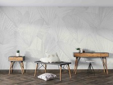 3D Ellipse Texture Line Gray Self-adhesive Removeable Wallpaper Wall Mural 910