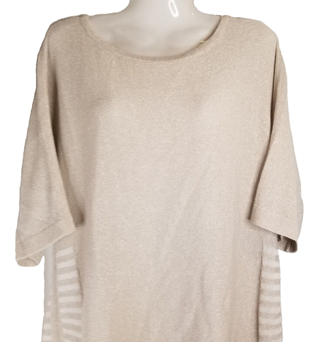 Chico's Knit Tunic Top Metallic Thread Accent Design Chico's Size 1 or Medium - Picture 2 of 7