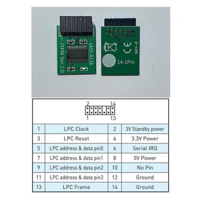Tpm2.0 Security Module Supports Multi-brand Motherboards 1M3 V2 14 20-1pin DEnb
