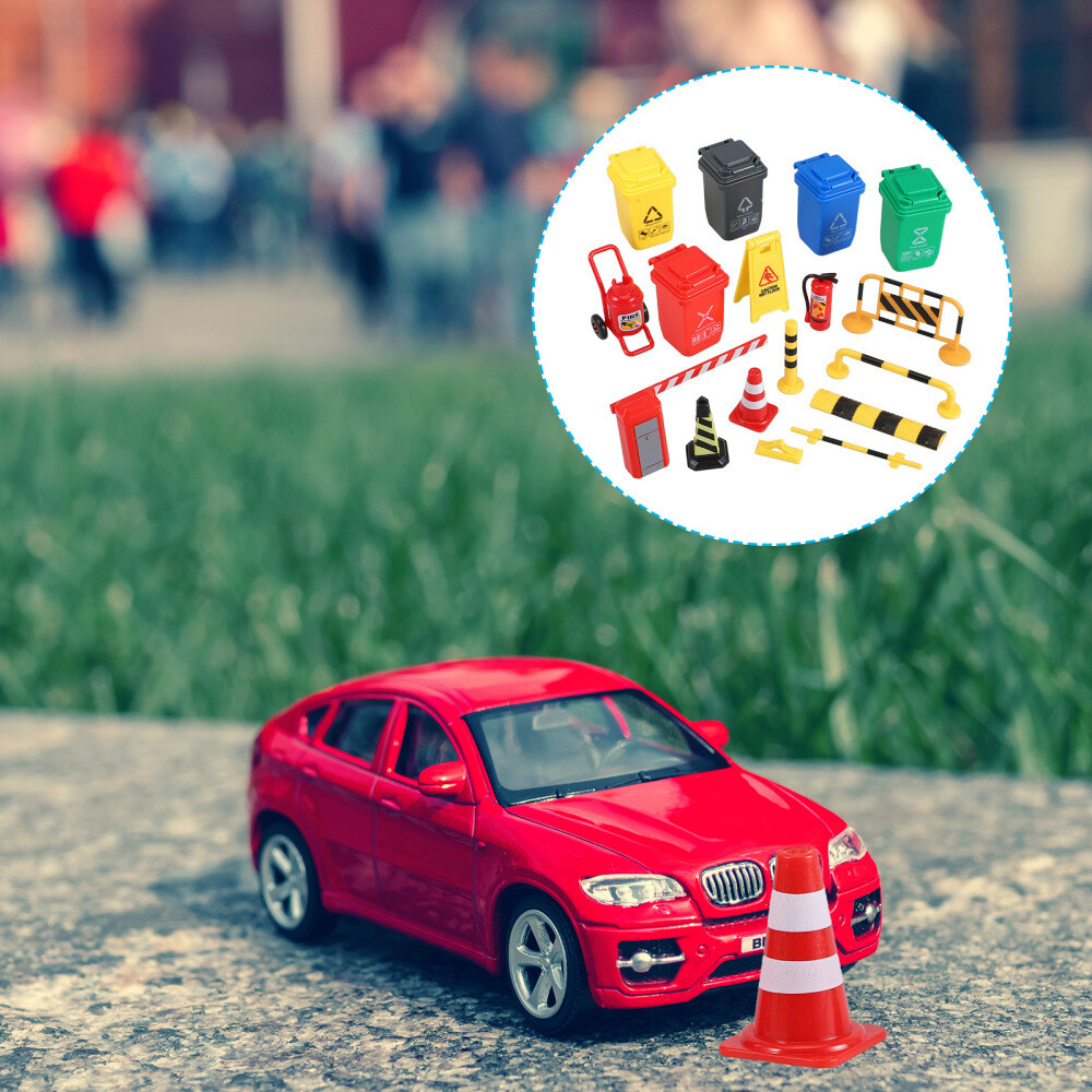 1 Set Mini Traffic Scene Road Traffic Signs Miniature Road Signs