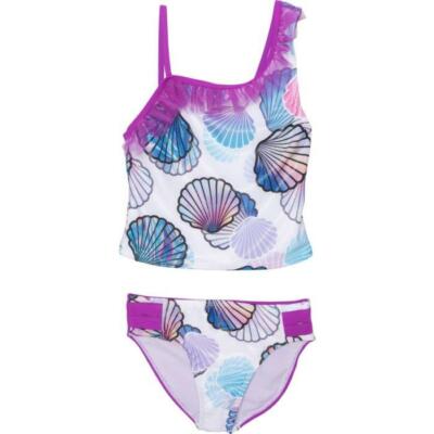 JANTZEN Girl's 10 Purple Seashell Asymmetrical Tankini Swim Set NWT