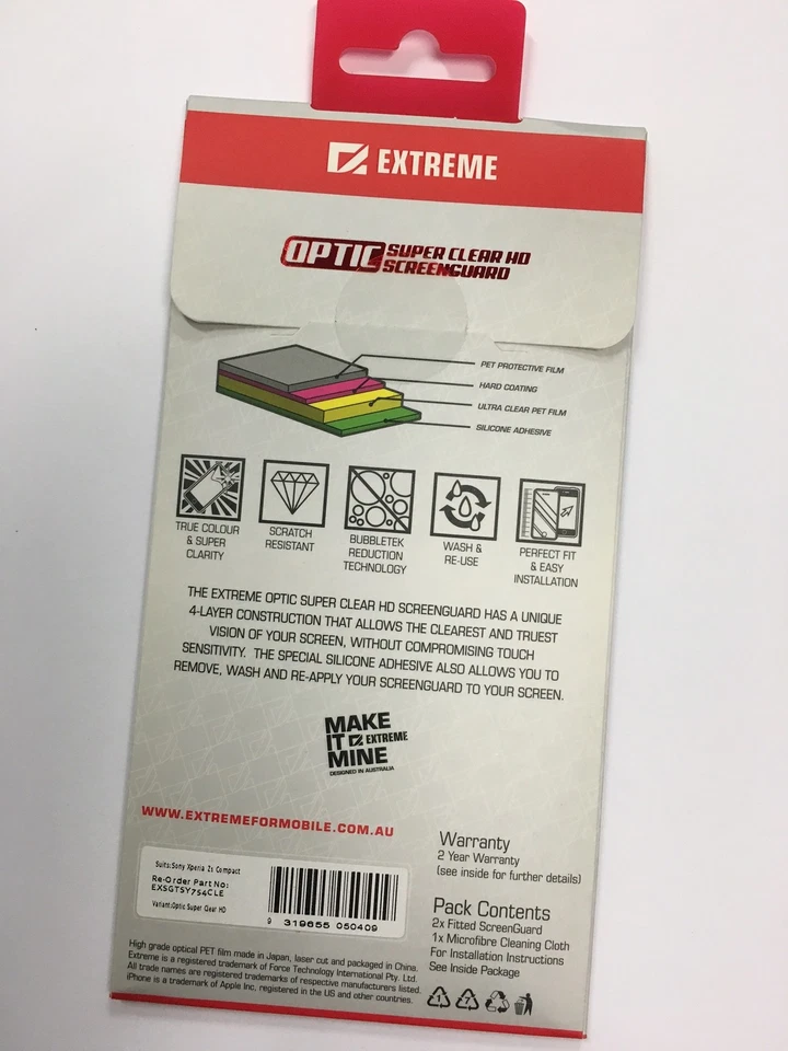 Sony Xperia Z1 Compact Twin Pack Extreme Optic SuperClear HD Screen Protectors - Image 2 of 2