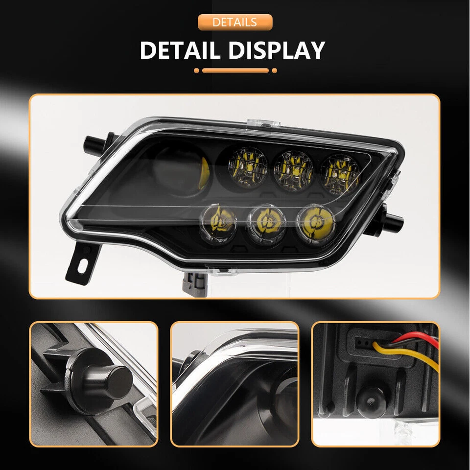 Faros LED negros haz alto-bajo para Honda Rancher 420 Foreman 500/Rubicon 14-19 Foto 4 de 4