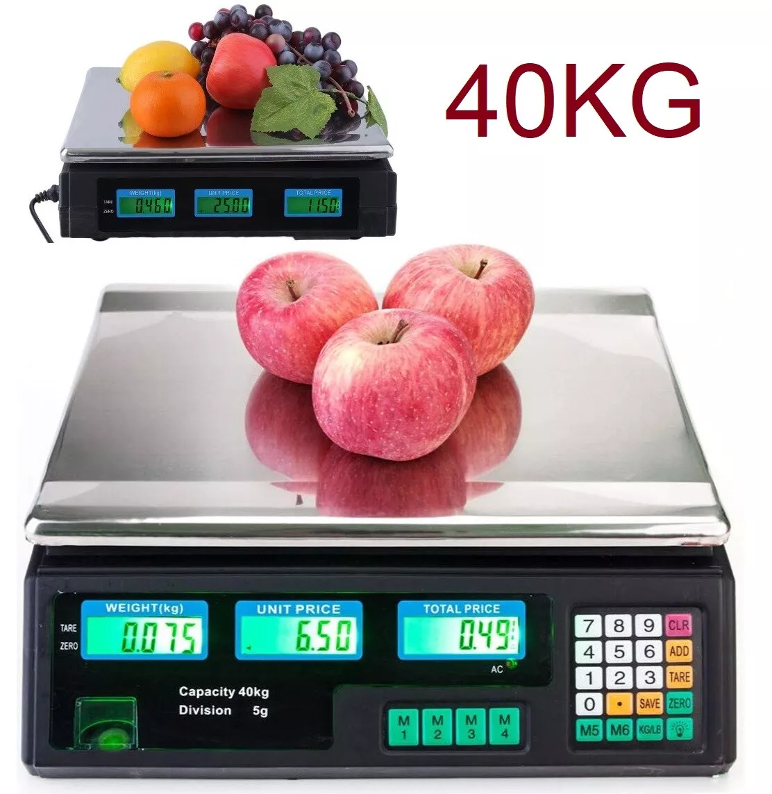 Pesa Balanza Digital Maleta Frutas Portatil 40kg Viaje