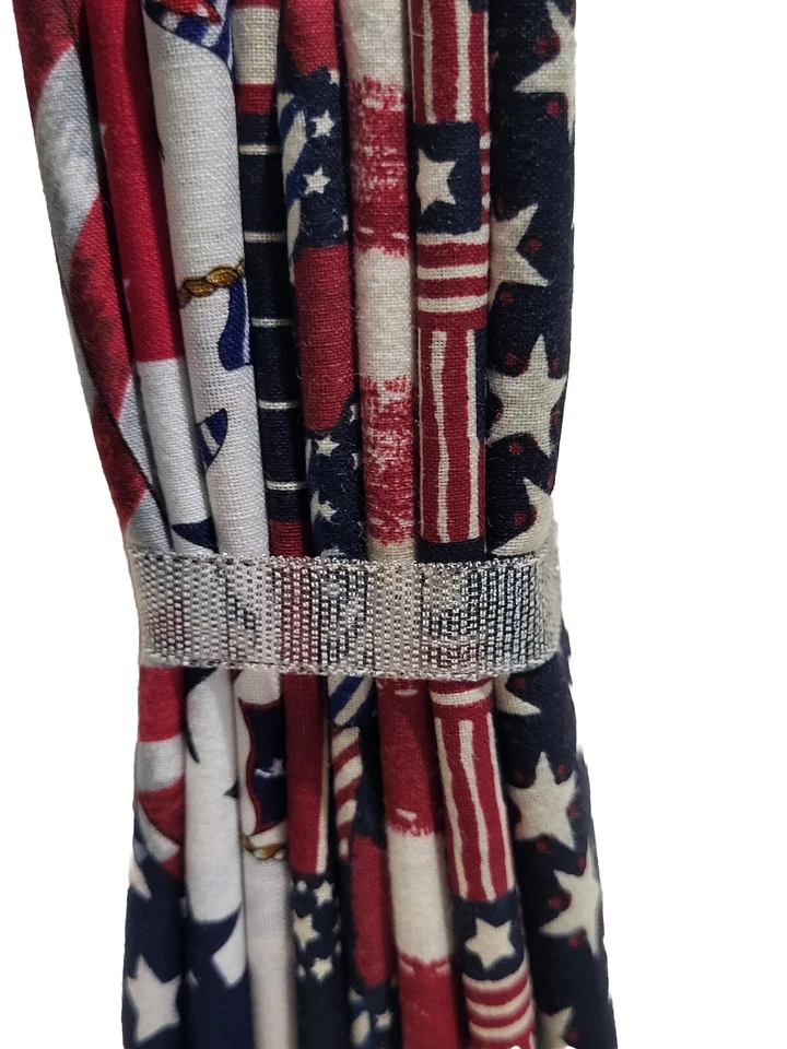 8 Patriotic Fat Quarters Americana Bundle Precut Cotton Red White Blue Quilting  - Image 4 of 4
