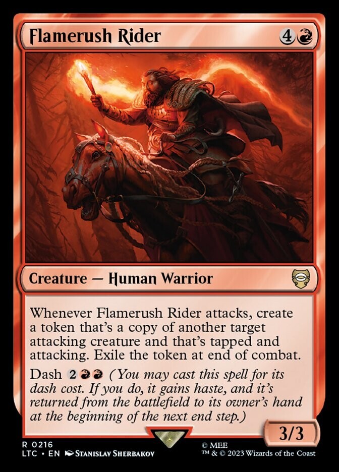 Flamerush Rider 0216 Non Foil Rare LOTR Commander MTG Near Mint