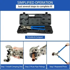 EFEILD Copper Tubing Press Tool & 1/2" 3/4" 1" Jaw for ProPress Copper Fittings