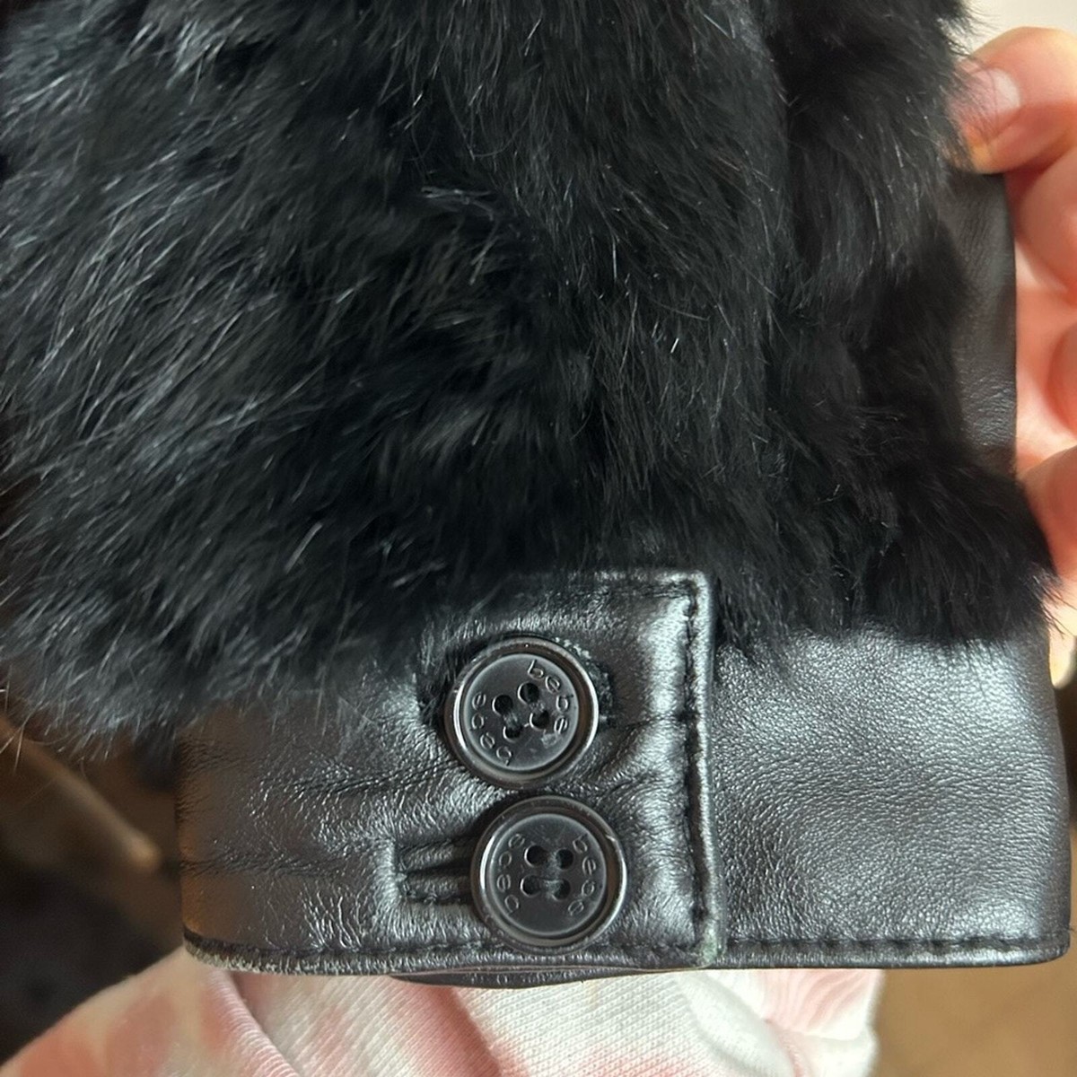 BEBE LEATHER Y2K RABBIT FUR COAT | eBay