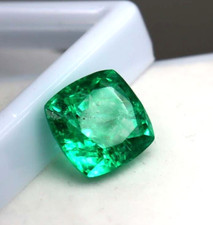 Natural Colombian Green Emerald 8.50 Ct Certified Loose Gemstone Cushion Cut