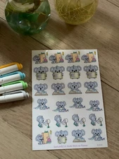 Koala Work on Planner | Homemade Planner, Character Stickers, Decal Stickers