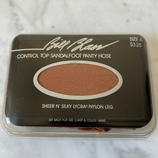 Vintage Bill Blass Pantyhose Beige Control Top Sandalfoot Sheer N Silky - Size A