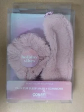 Conair Faux Fur Sleep Mask And Scrunchie-Brand New-SHIPS N 24 HOURS