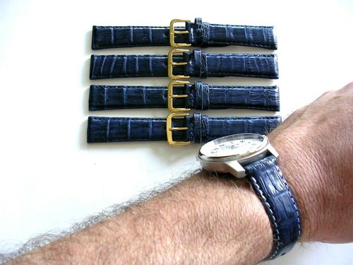 20mm Azul Premium Genuino Cocodrilo Piel Exótica Correa Reloj IW SUISSE EE. UU. - Imagen 8 de 12