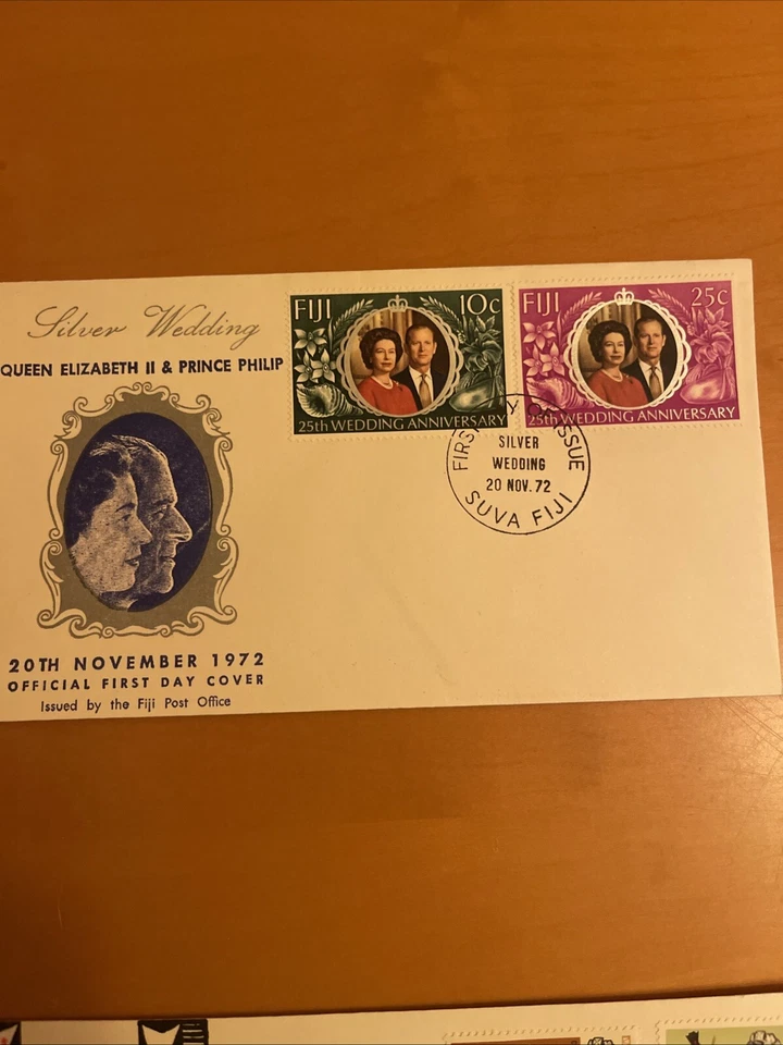 Fiji  2 First Day Covers-1972- Silver Wedding,Hurricane Relief, VF-XF - Image 2 of 4