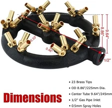 Gas Jet Burner Round Nozzle Jet Burner with 23 Tips Up 100,000 BTU Propane Gas