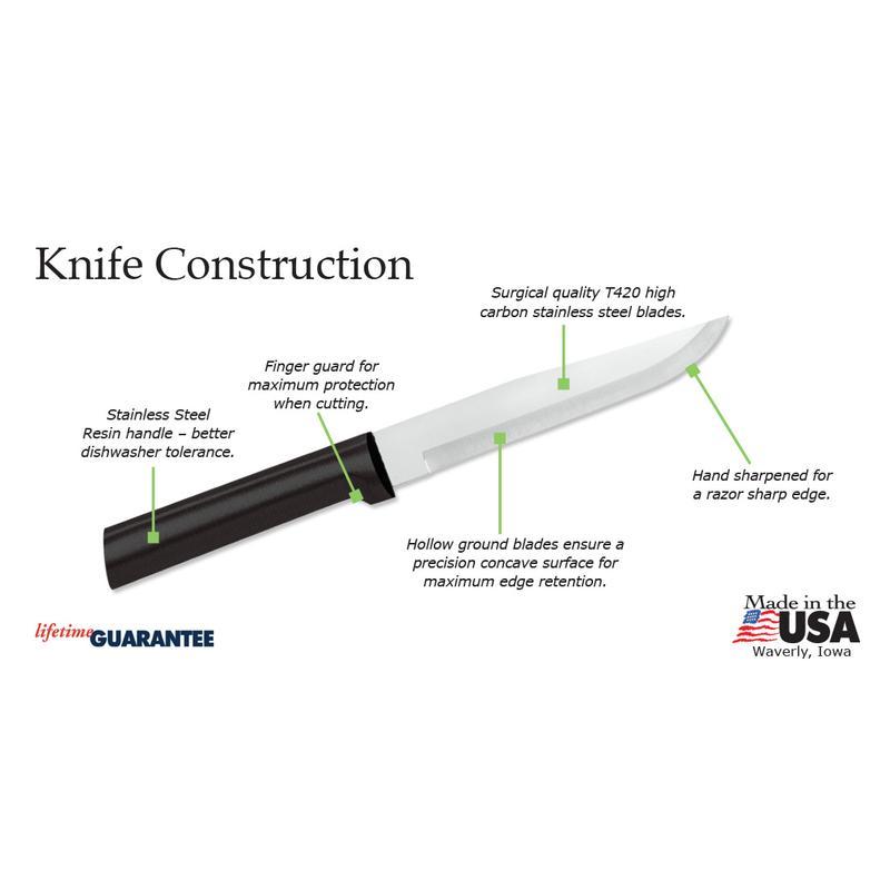 Rada W206 Stubby Butcher Knife, kitchen cutlery USA made L/R