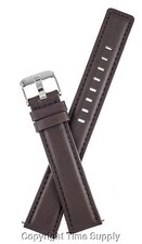 24 mm BROWN LEATHER WATCH BAND PADDED EXTRA LONG XXL